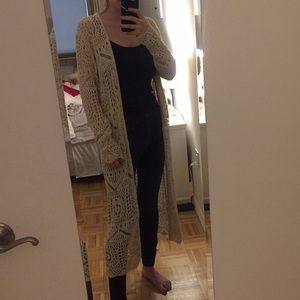 Cream/Ivory Crochet Forever 21 Cardigan